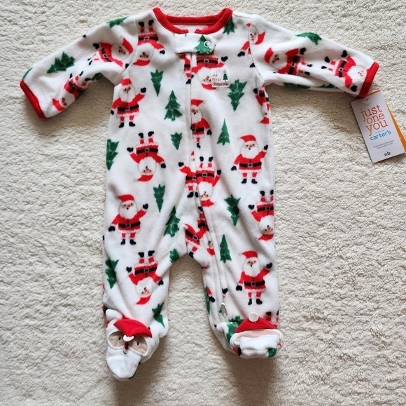 NEW Christmas baby boy or girl footed pajama bundle Mickey mouse My 1st Xmas - Picture 4 of 5